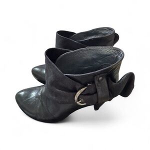 Miss Sixty Chic Black Suede Ankle Boots with Buckle